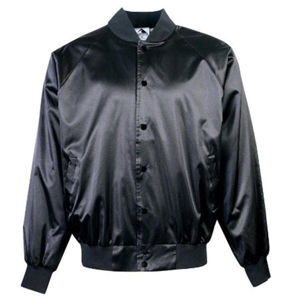 Augusta Medical Systems Llc Augusta 3600A Satin Baseball Jacket-Solid Trim; Black - Medium 3600A_Black_M